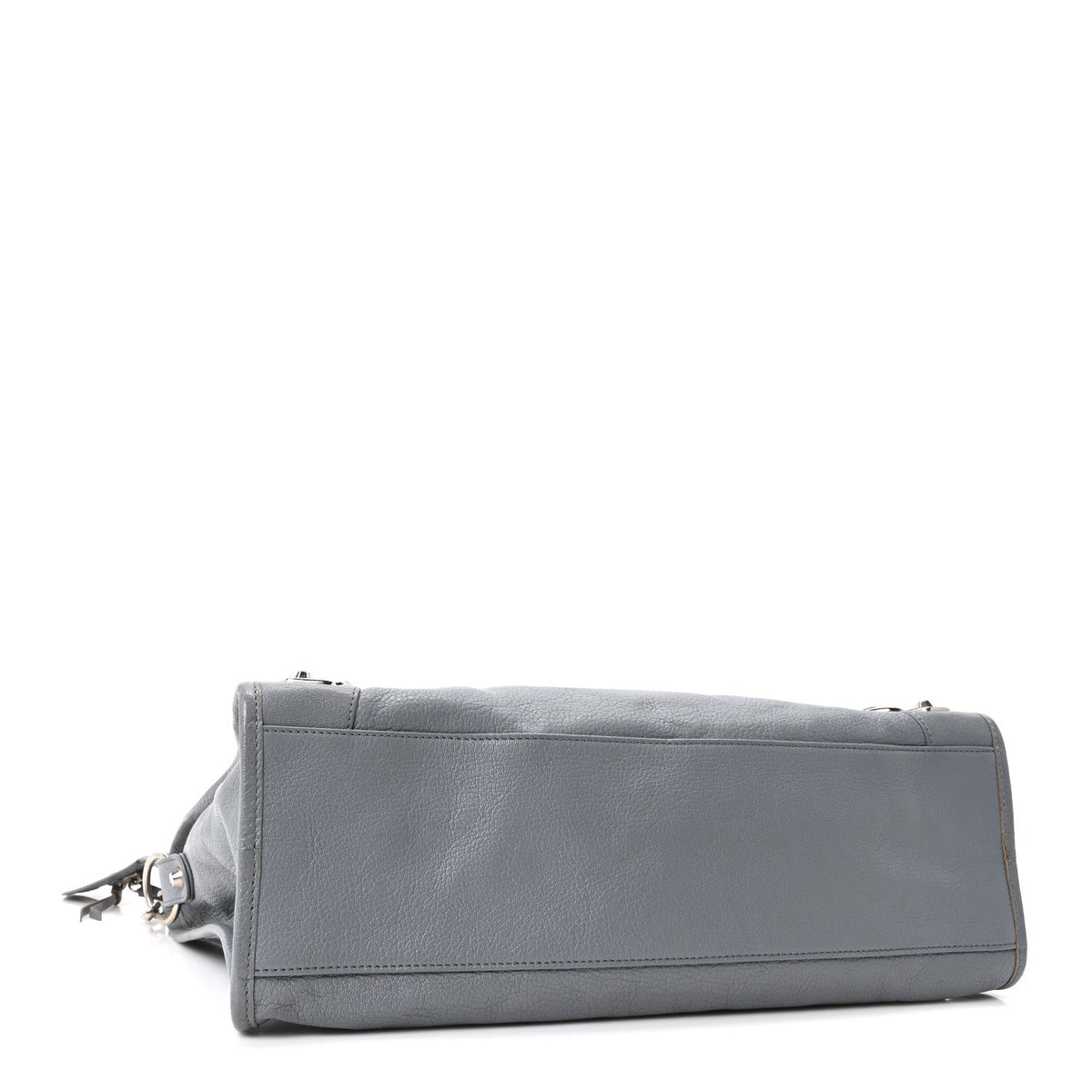 Chevre Silver Metallic Edge Hardware City Bleu Acier