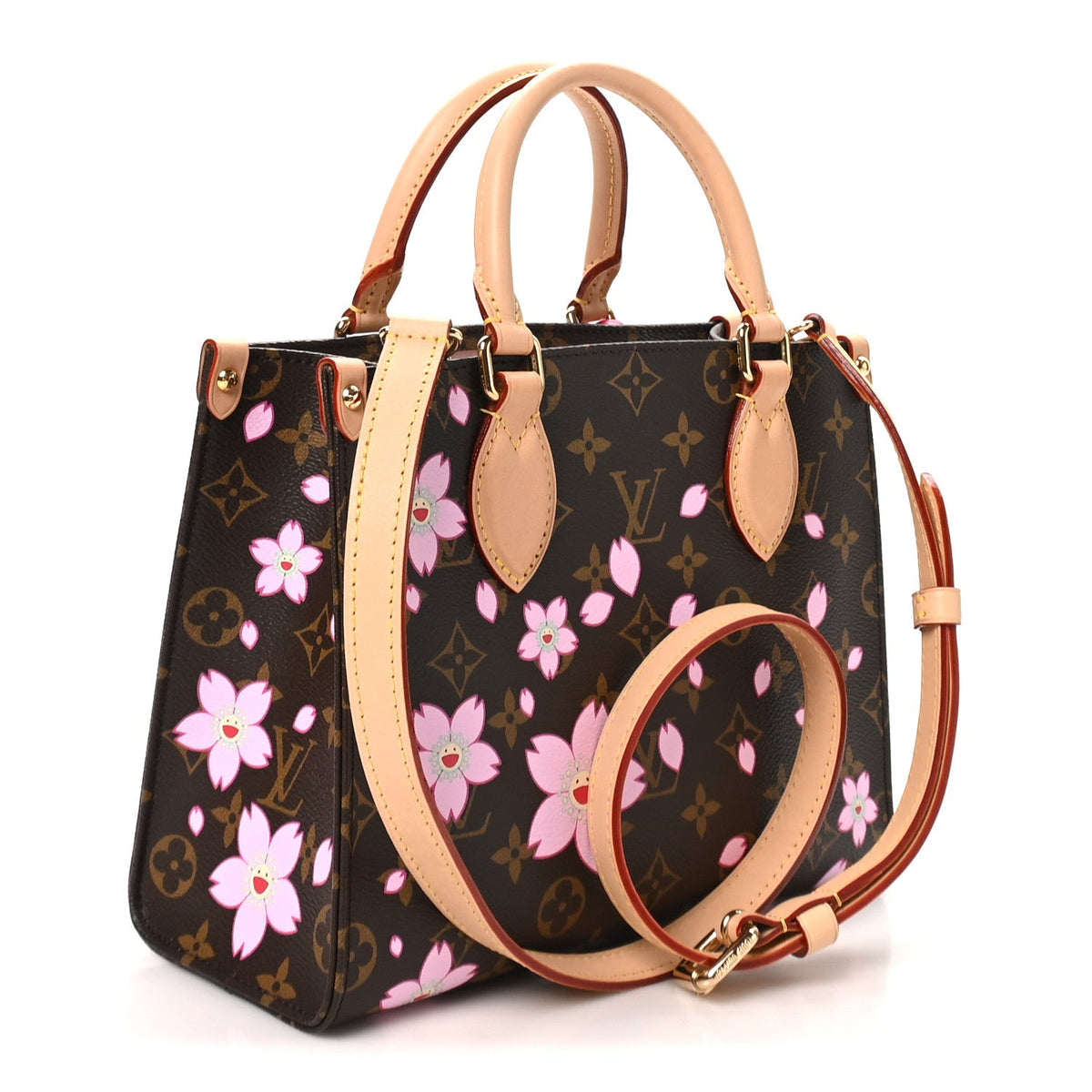 LV X TM Monogram Cherry Blossom Onthego PM Sakura Brown