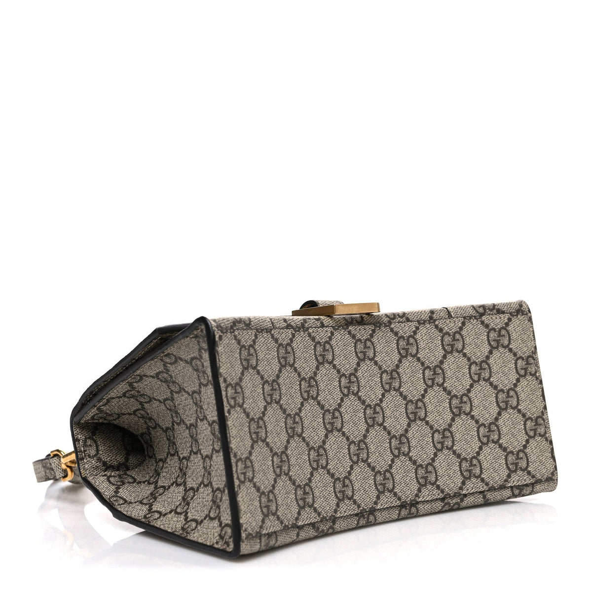 X GUCCI GG Supreme Monogram Small Hourglass Top Handle Bag Beige Ebony