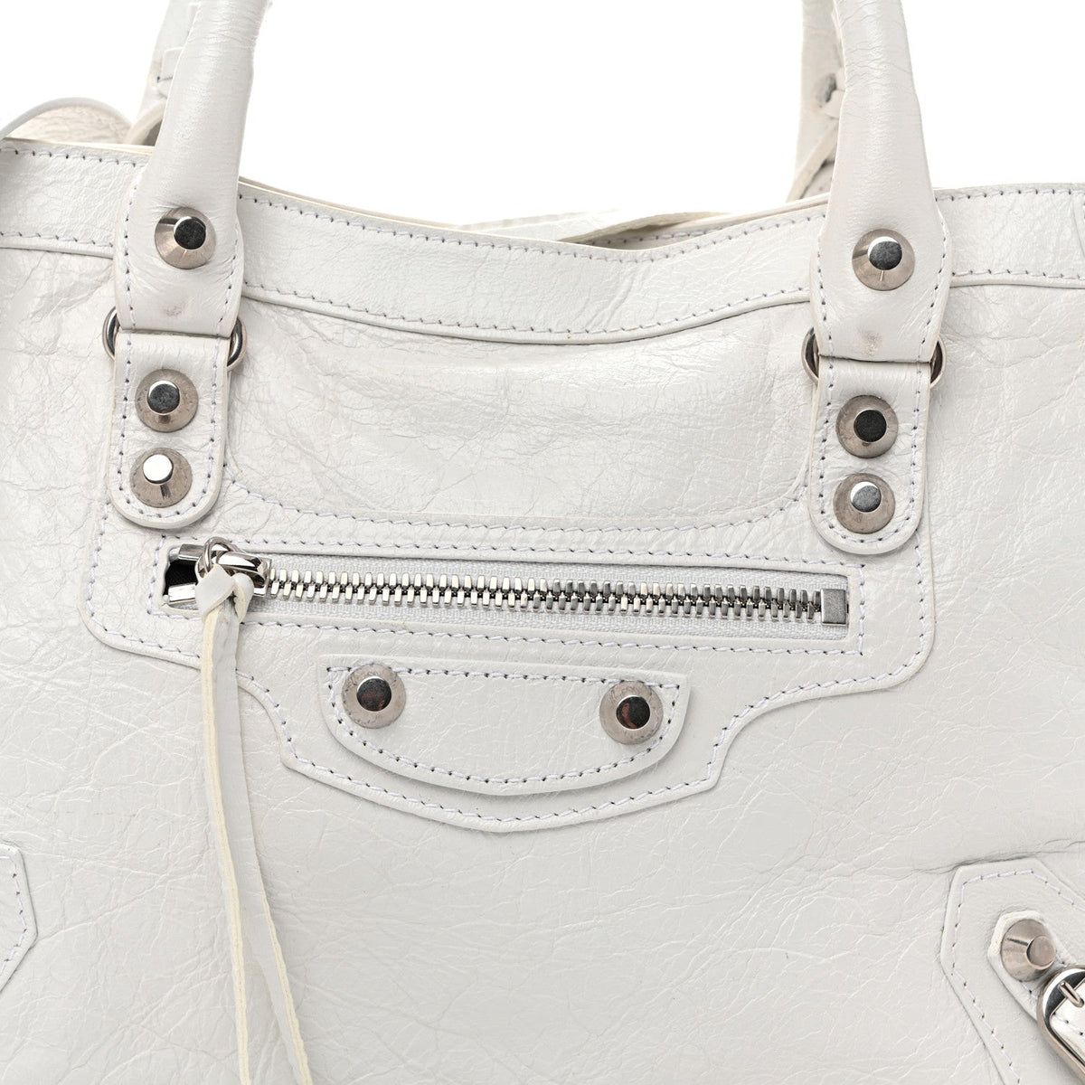 Agneau Arena Silver Hardware Small Le City Optic White