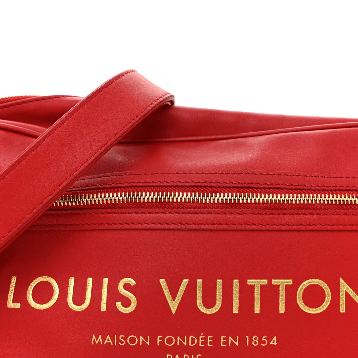 Supple Calfskin Paname Take Off Flight Overseas Bag Red