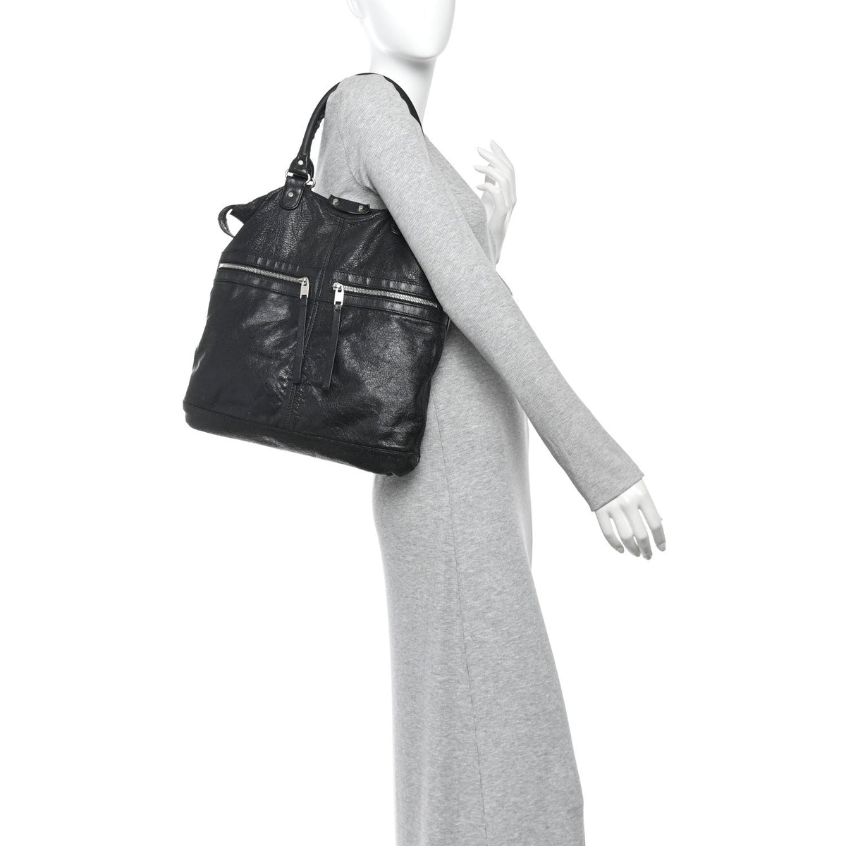 Agneau Classic Hardware Square Tote Black