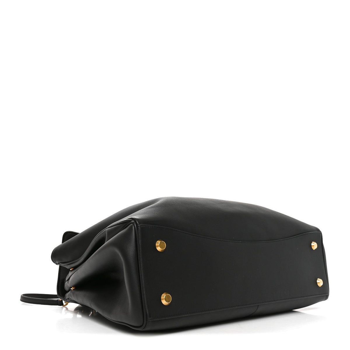 Smooth Calfskin Large Rodeo Top Handle Handbag Black