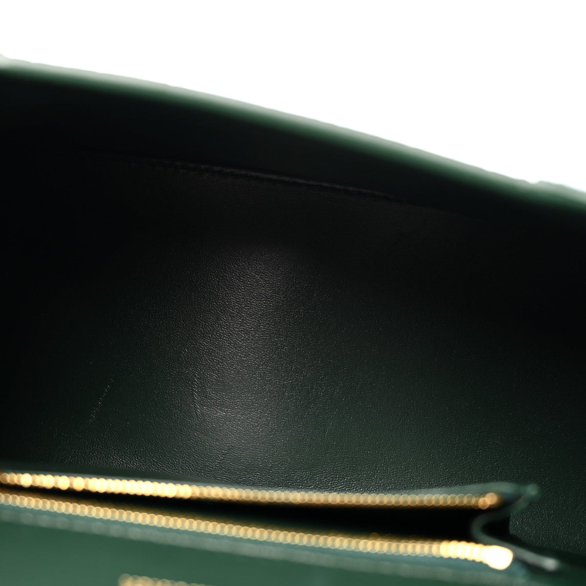 Shiny Calfskin Crocodile Embossed Small Hourglass Top Handle Bag Forest Green
