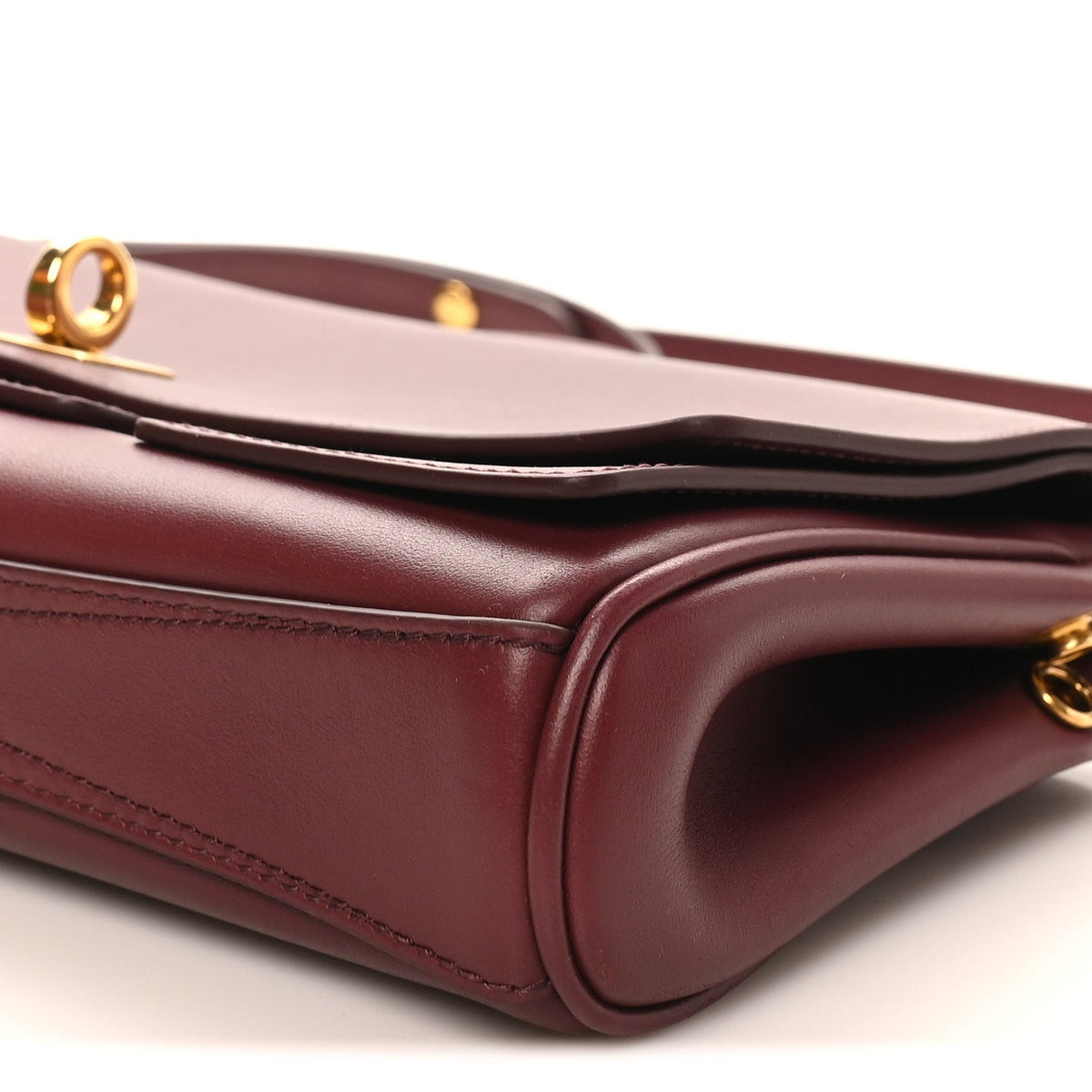 Smooth Calfskin Small Bel Air Clutch On Strap Dark Burgundy Dark Burgundy