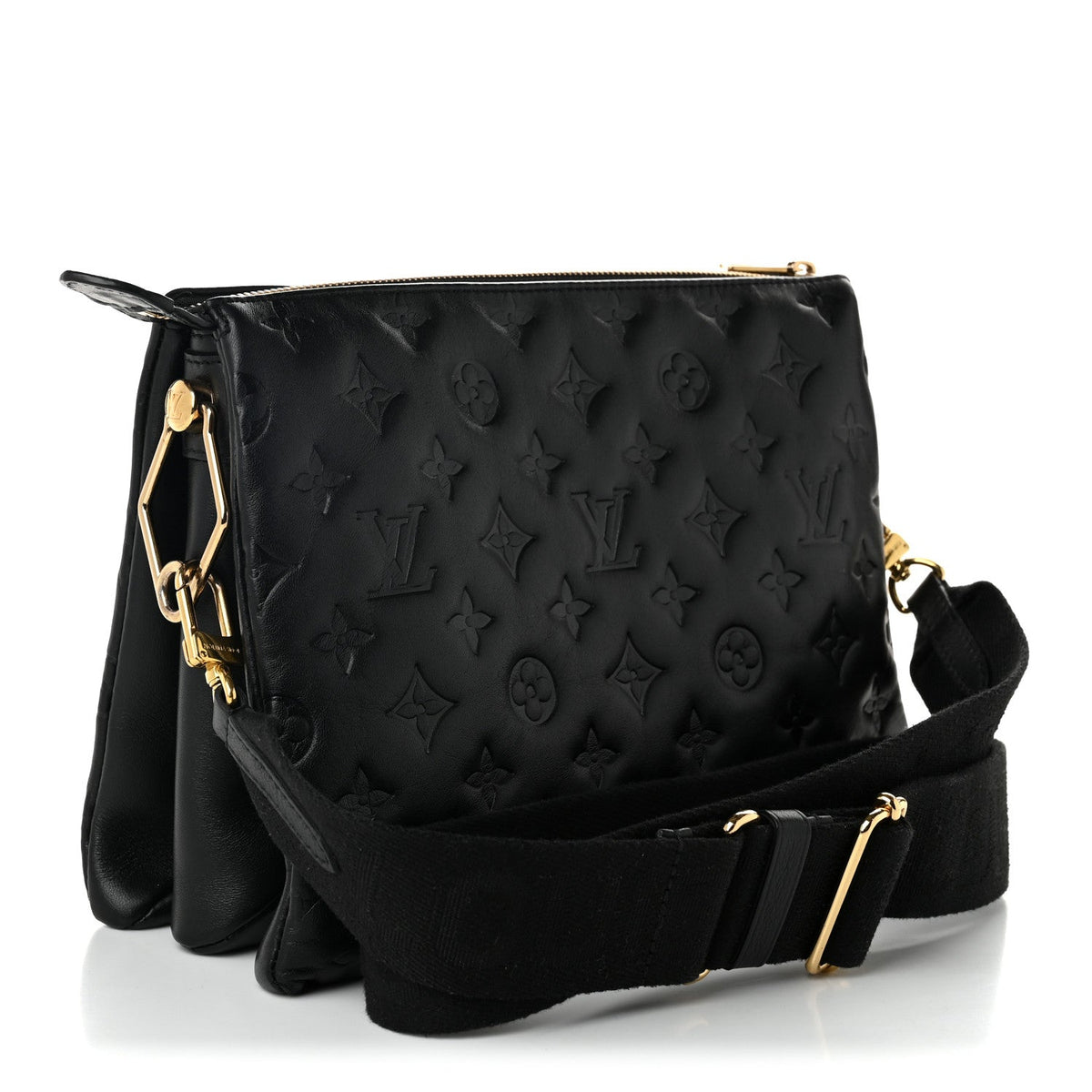 Lambskin Embossed Monogram Coussin PM Black