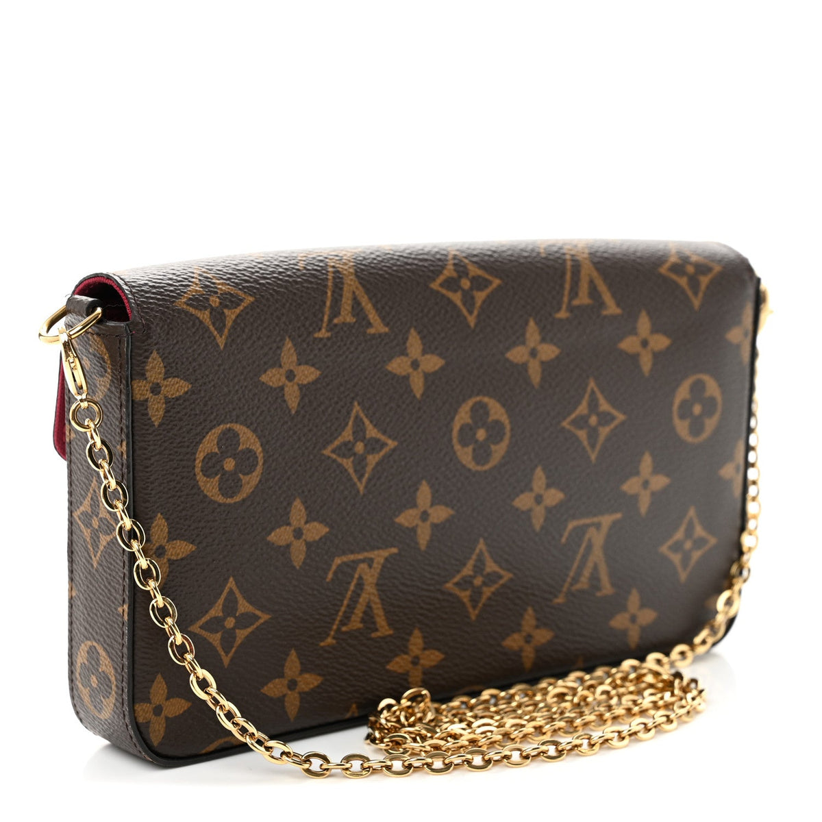 Monogram Pochette Felicie Chain Wallet Fuchsia