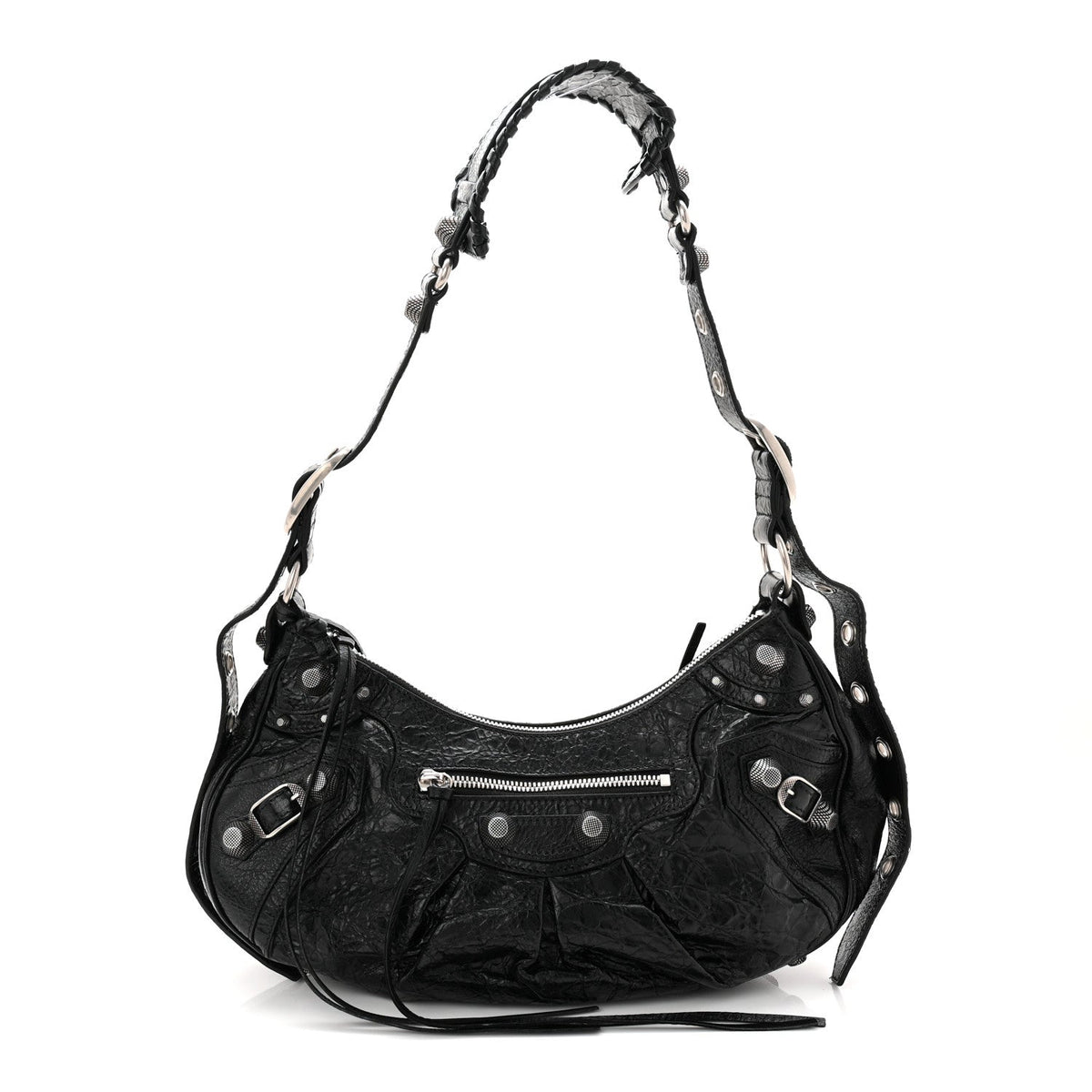 Agneau Arena Small Le Cagole Shoulder Bag Black