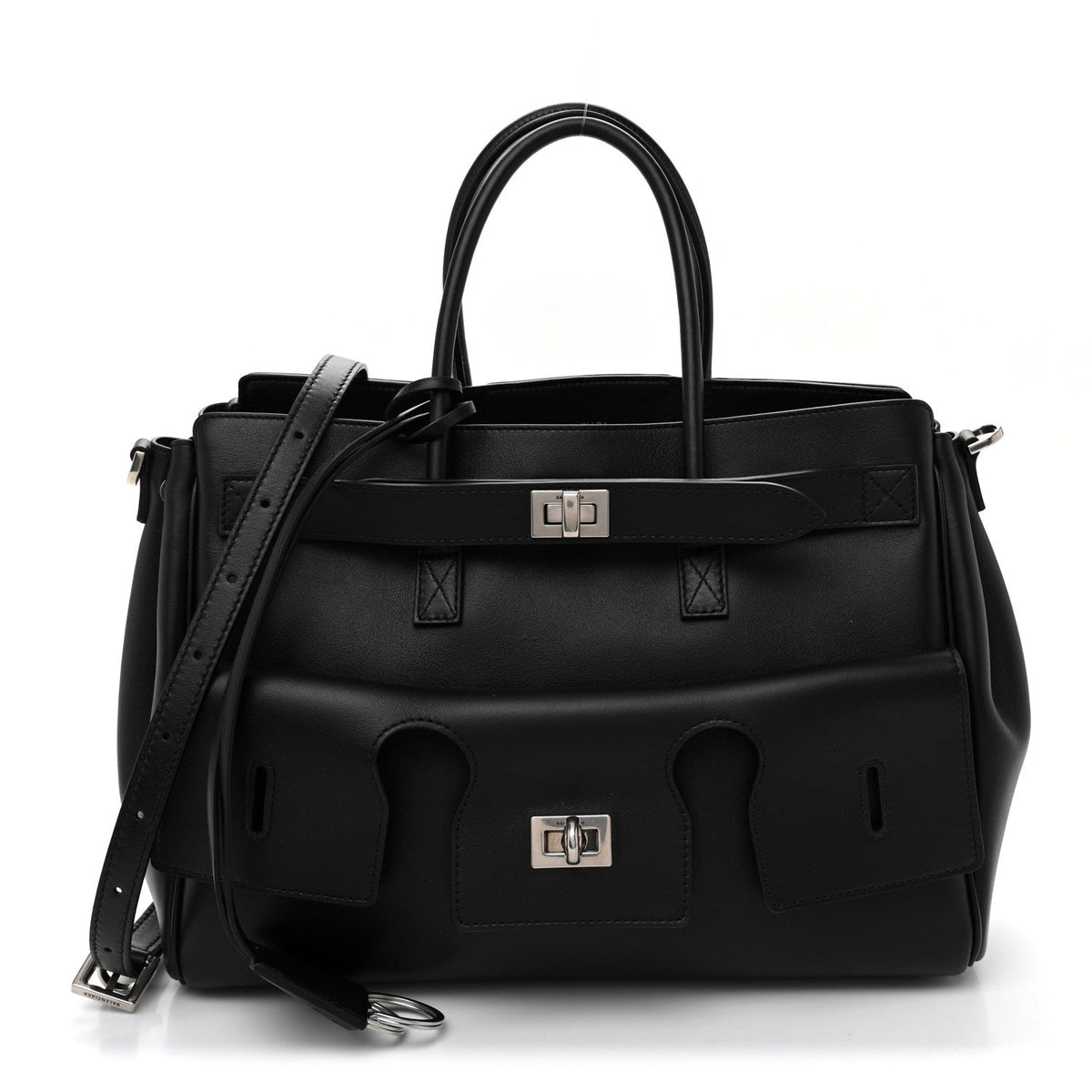 Smooth Calfskin Small Bel Air Carry All Bag Black
