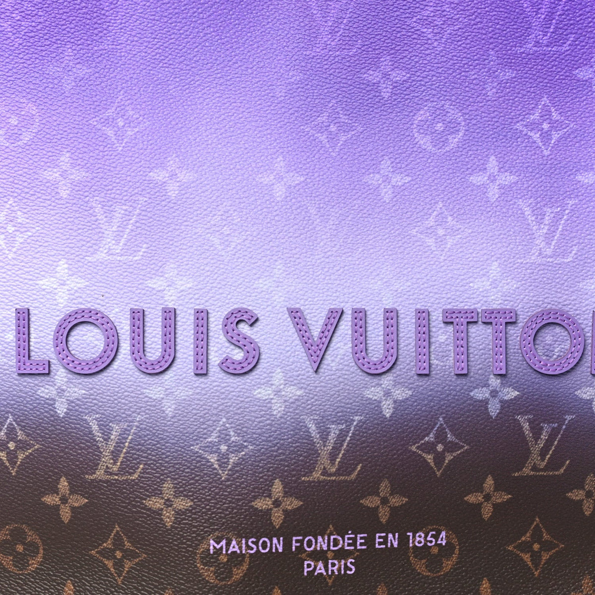 Monogram Pigment Shopper Tote MM  Purple