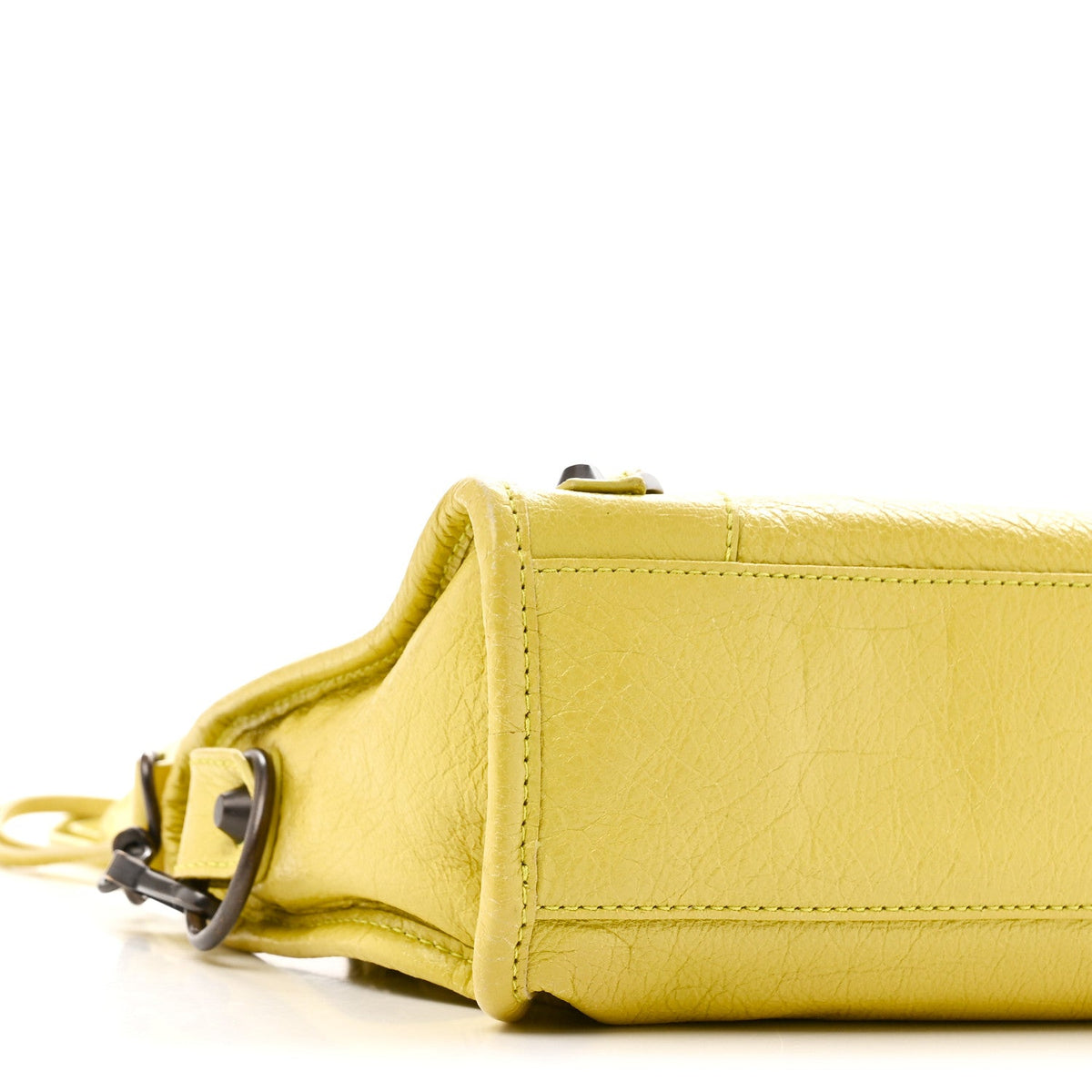 Agneau Classic Silver Hardware Mini City Jaune Poussin