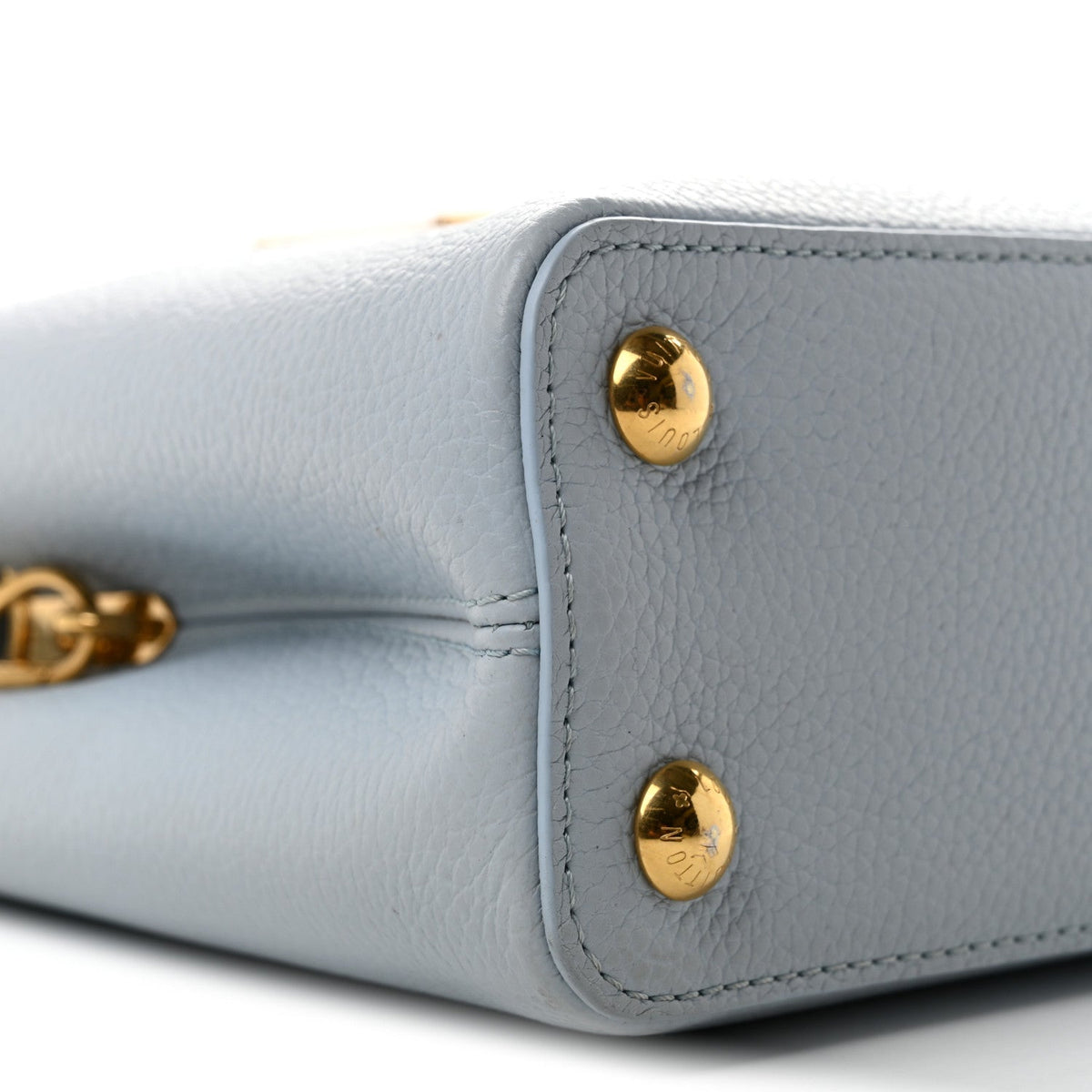 Taurillon Snakeskin Capucines BB Olympe Blue
