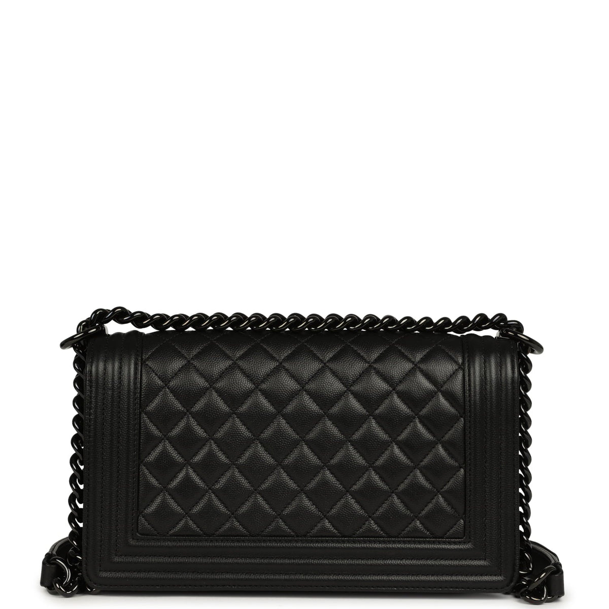 Pre-owned Chanel Medium Boy Bag So Black Caviar Black Hardware