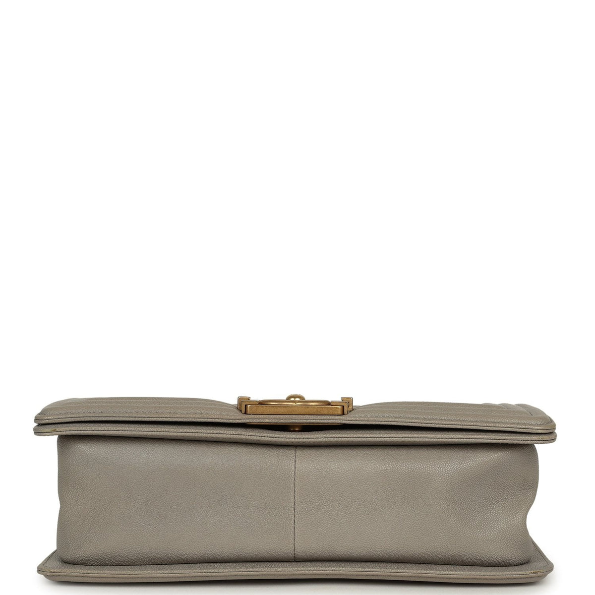 Pre-owned Chanel Medium Boy Bag Grey Caviar Antique Gold Hardware