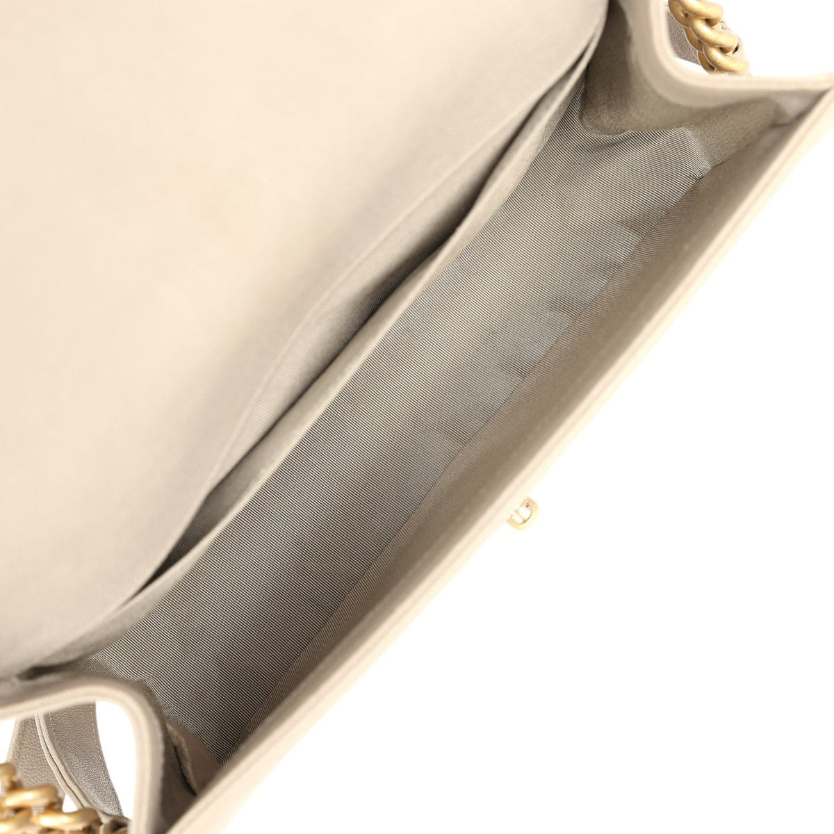 Pre-owned Chanel Medium Boy Bag Grey Caviar Antique Gold Hardware
