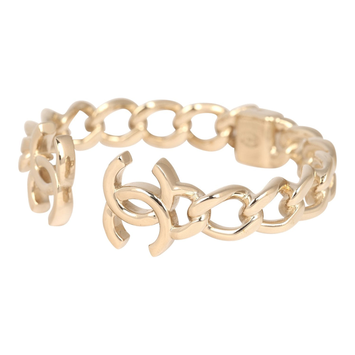 Chanel Chain CC Cuff Bracelet Light Gold