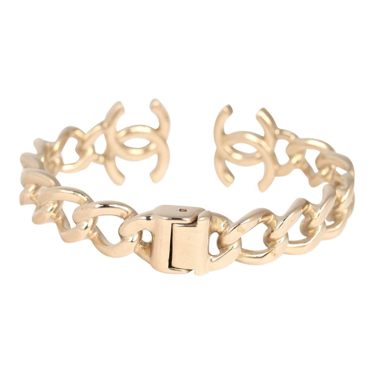 Chanel Chain CC Cuff Bracelet Light Gold