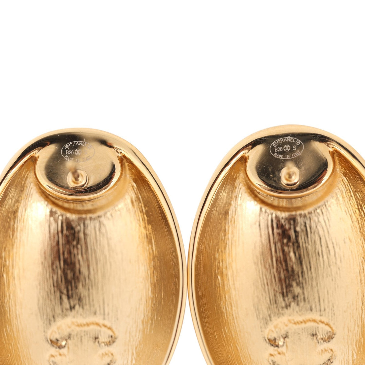 Chanel CC Oval Drop Earrings Black Resin, Gold Tone Hardware