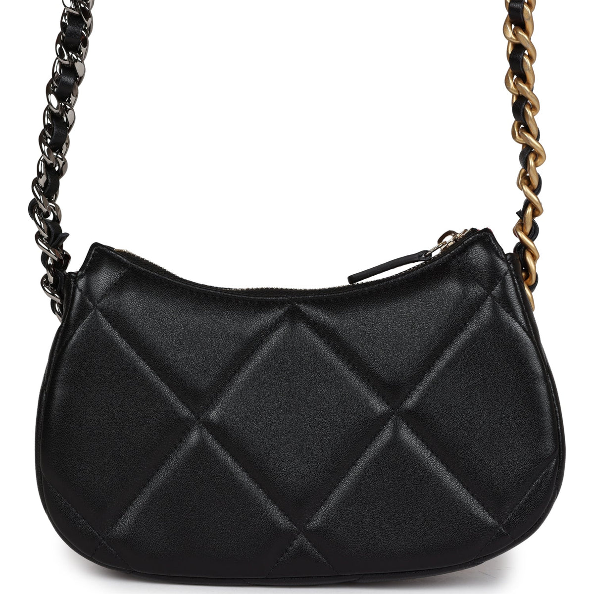 Chanel 19 Hobo Chain Bag Black Calfskin Mixed Metal Hardware