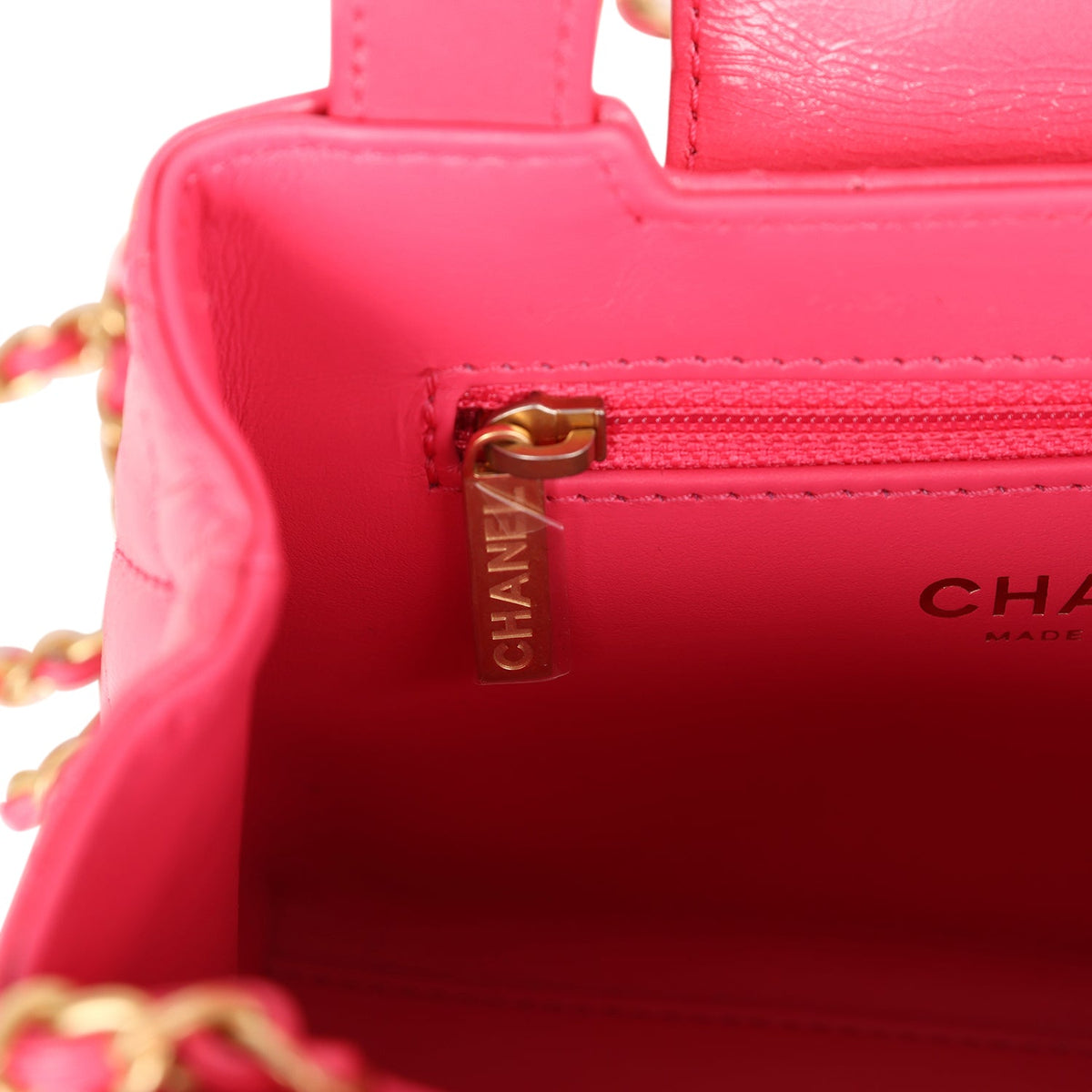 Chanel Small Kelly Shopper Dark Pink Shiny Aged Calfskin Brushed Gold Hardware