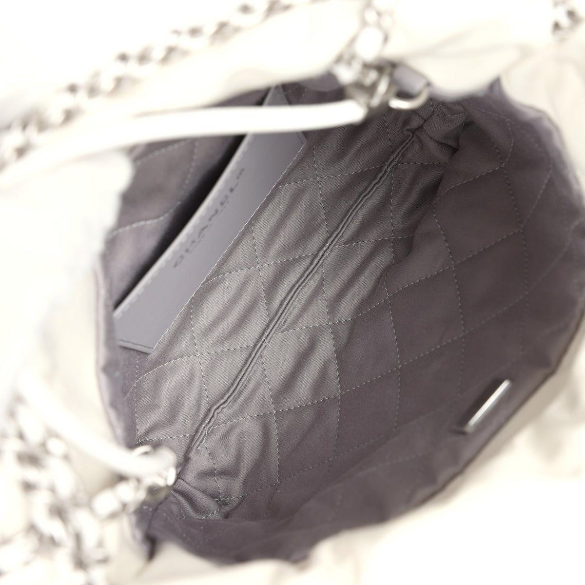Chanel Mini 22 Bag White, Silver Ombre Metallic Calfskin Silver Hardware