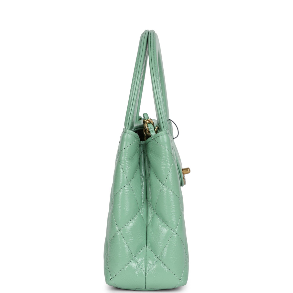Chanel Small Kelly Shopper Light Green Shiny Aged Calfskin Brushed Gold Hardware