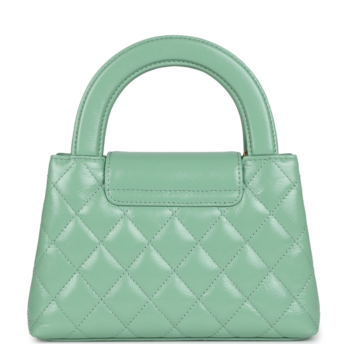 Chanel Small Kelly Shopper Light Green Shiny Aged Calfskin Brushed Gold Hardware