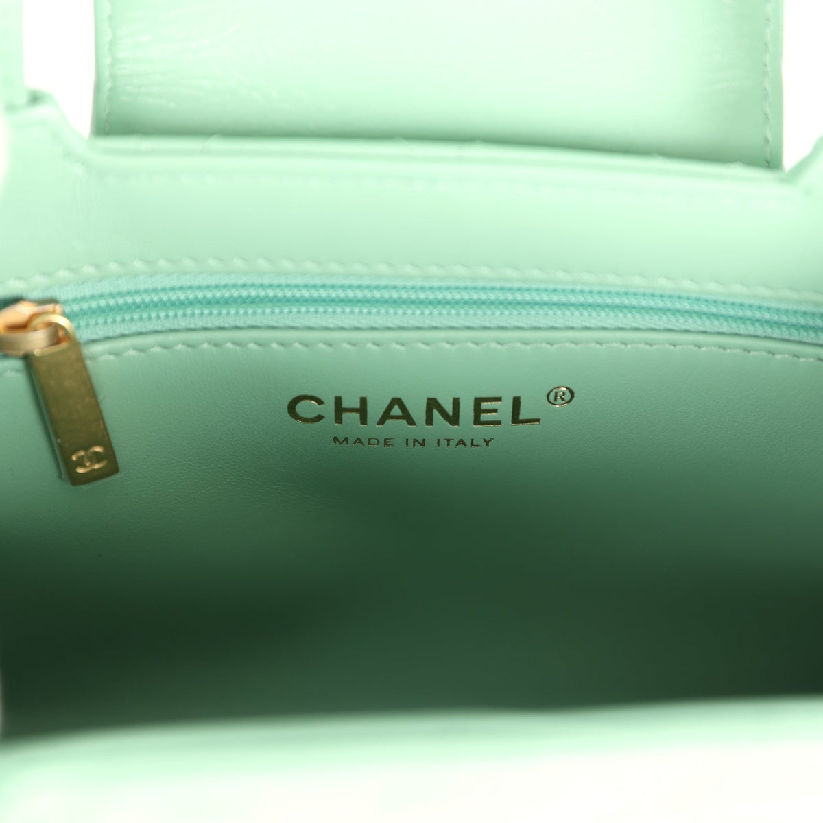 Chanel Small Kelly Shopper Light Green Shiny Aged Calfskin Brushed Gold Hardware