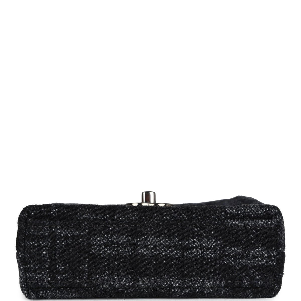 Chanel Nano Kelly Shopper Black, Grey Printed Denim Ruthenium Hardware