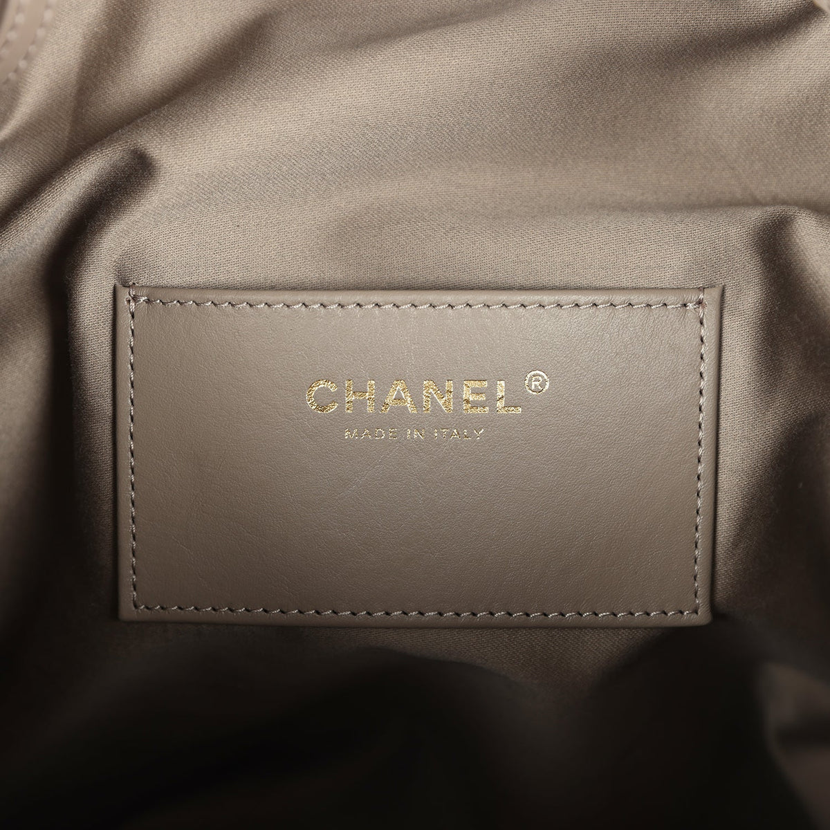 Chanel Medium 25 Hobo Bag Dark Grey Suede Antique Gold Hardware