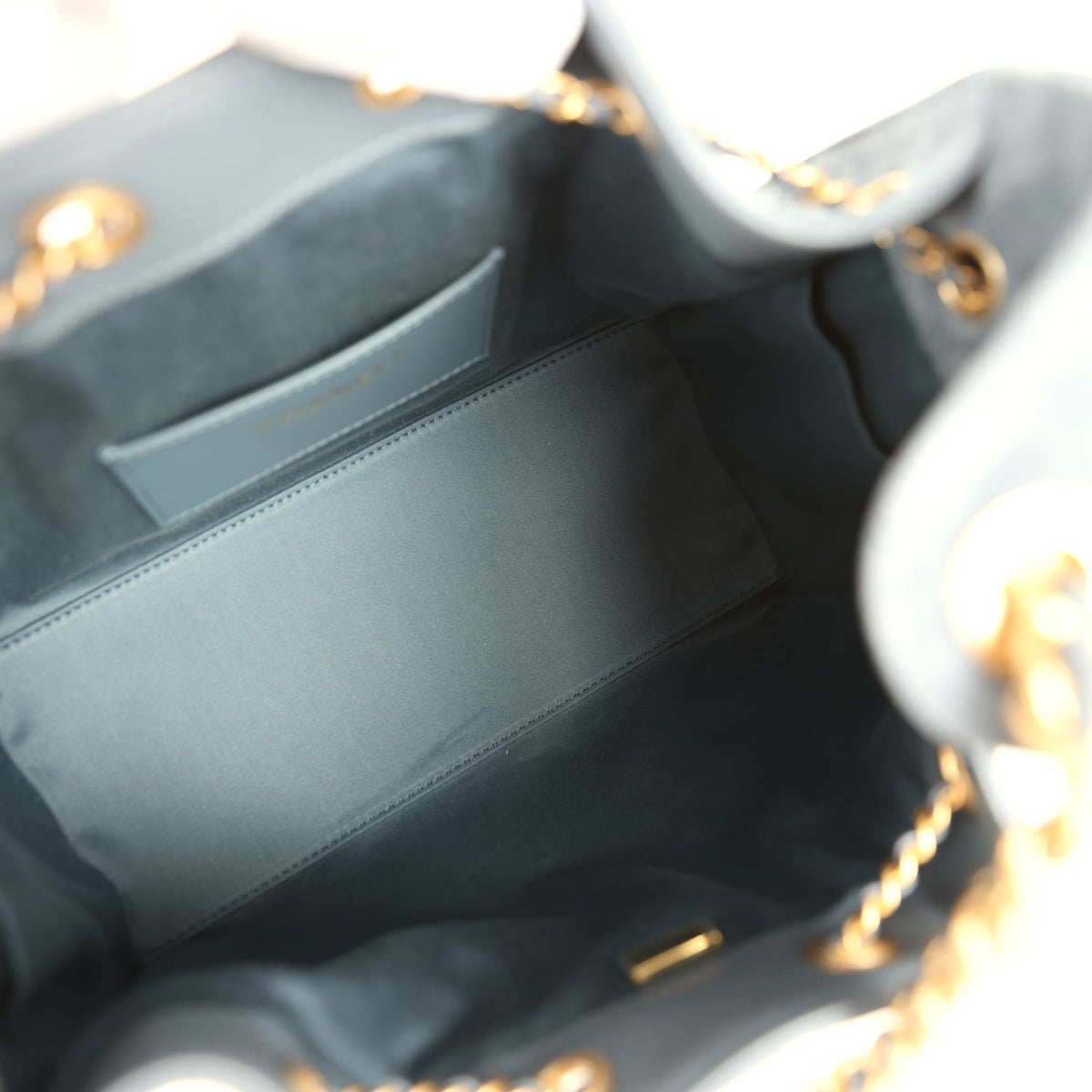 Chanel Small 25 Hobo Bag Blue Suede Antique Gold Hardware