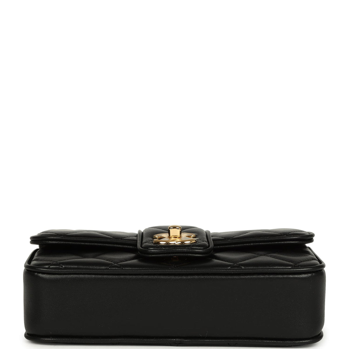 Chanel Mini Tab Flap Bag Black Lambskin Gold Hardware