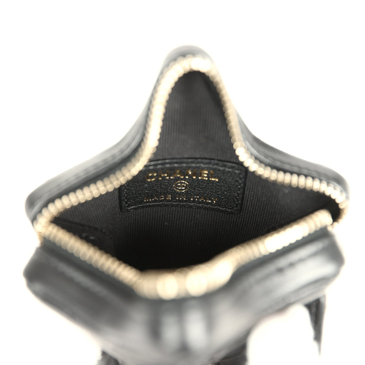 Chanel Mini Star Bag Charm Black Shiny Lambskin Light Gold Hardware