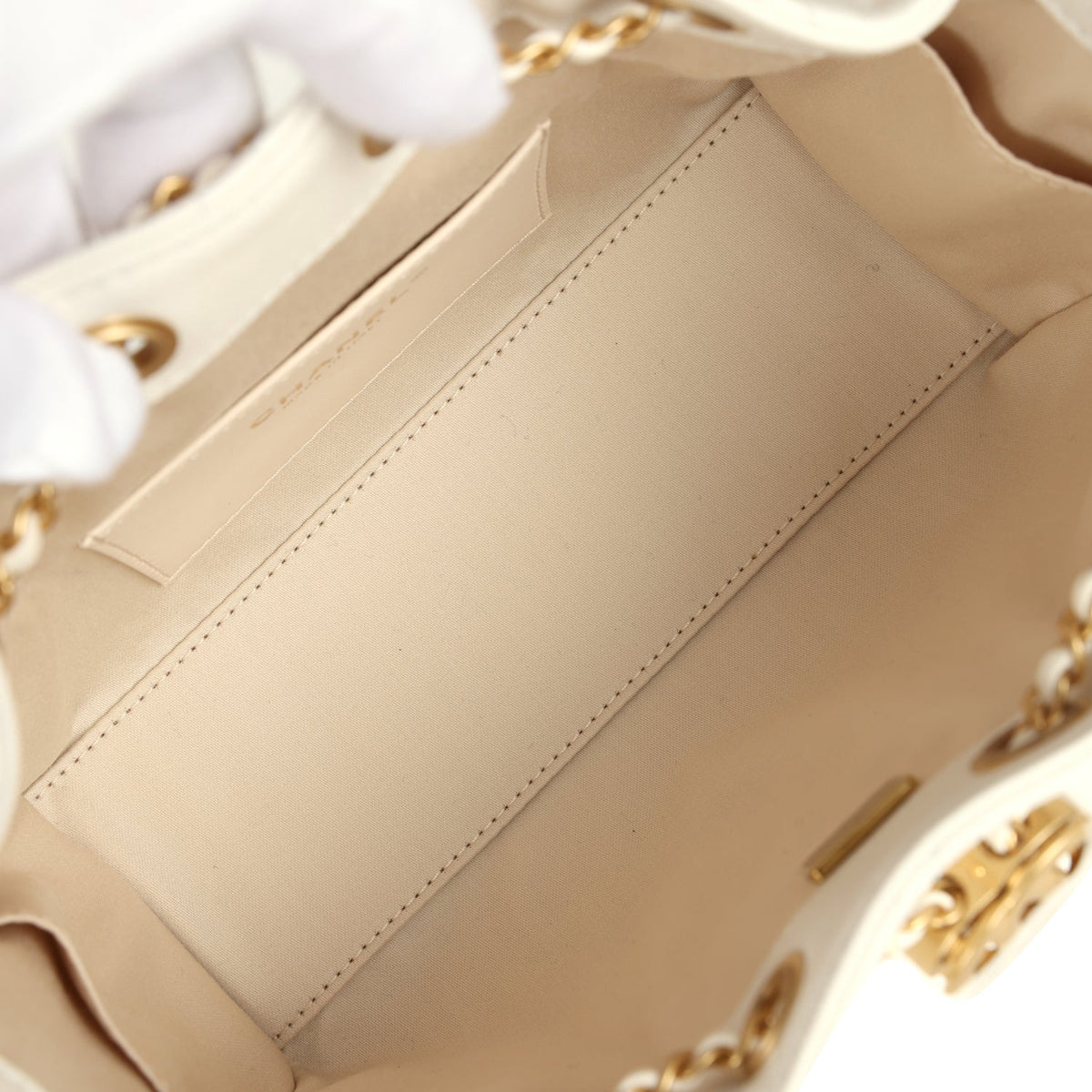 Chanel Mini 25 Hobo Bag White Caviar Antique Gold Hardware