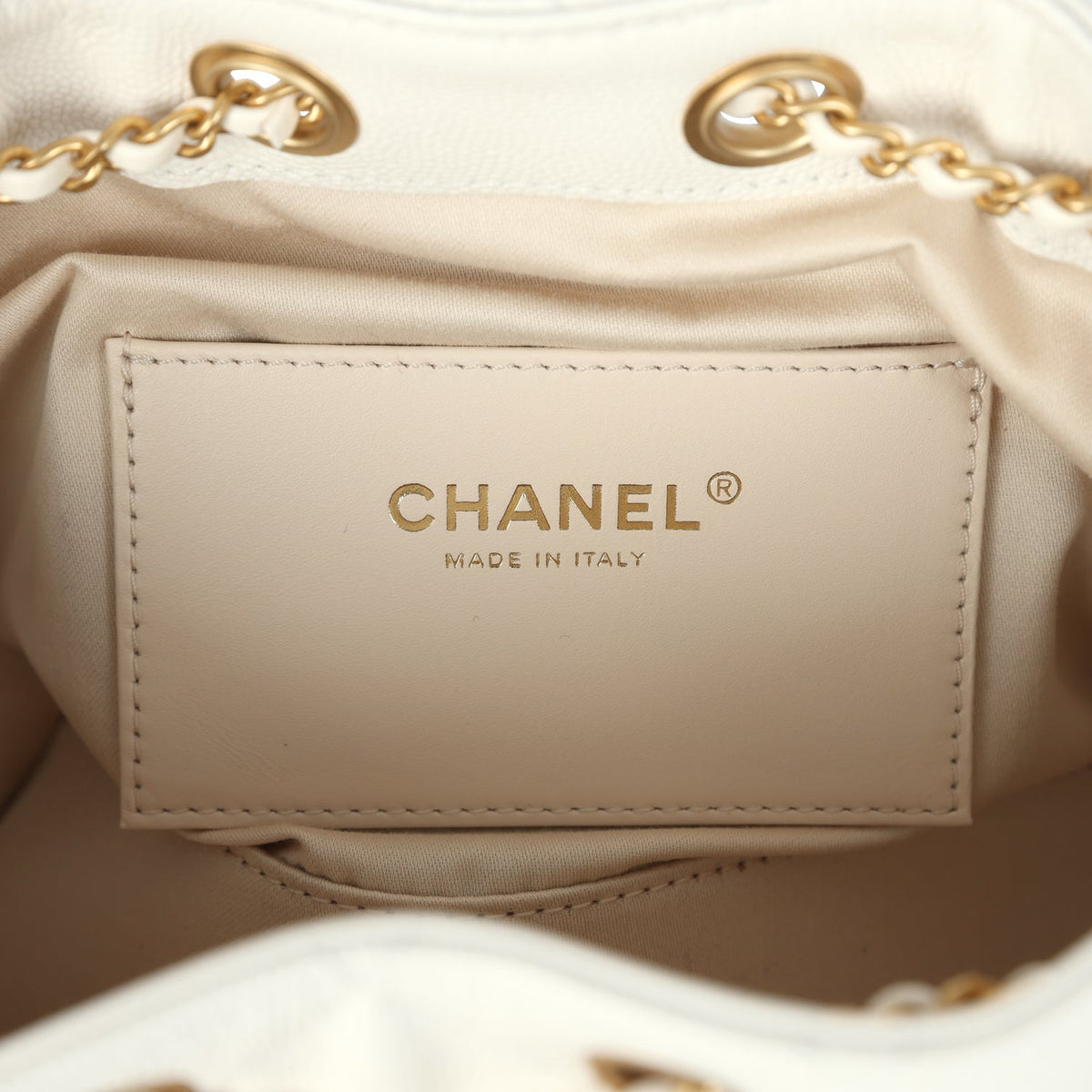 Chanel Mini 25 Hobo Bag White Caviar Antique Gold Hardware