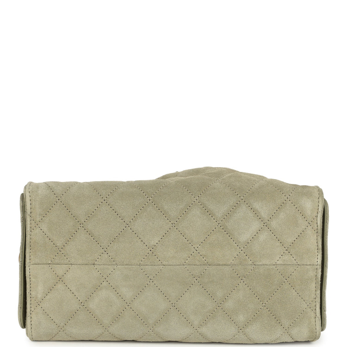 Pre-owned Chanel Small 25 Hobo Bag Olive Green Suede Antique Gold Hardware