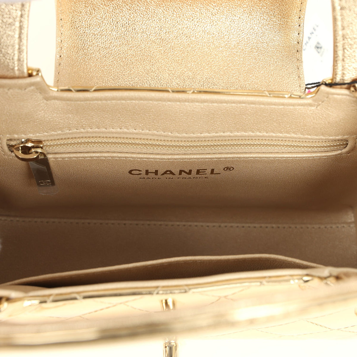 Chanel Small Kelly Shopper Light Gold Metallic Mirror Calfskin Light Gold Hardware