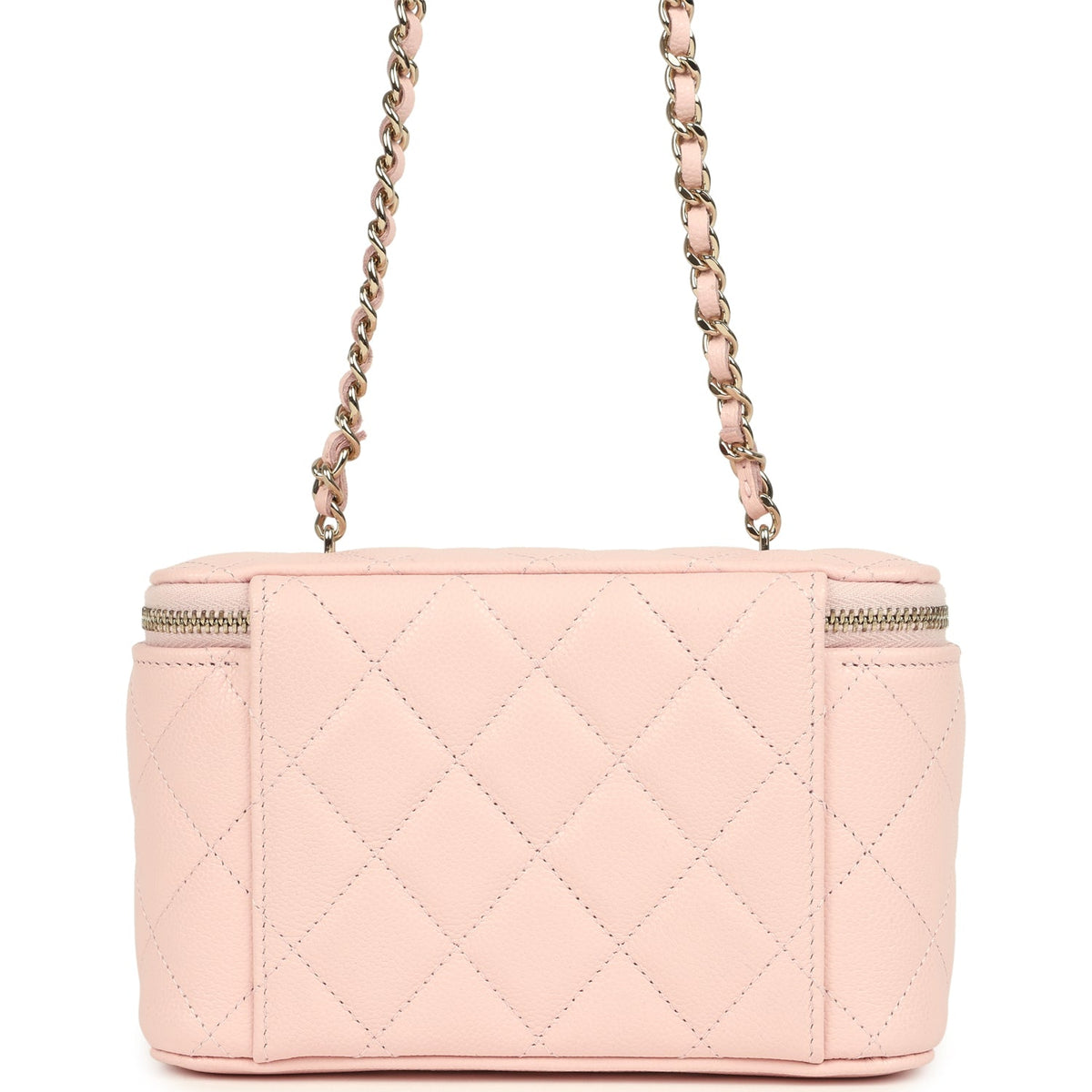 Chanel Small Classic Vanity Case Light Pink Shiny Caviar Light Gold Hardware