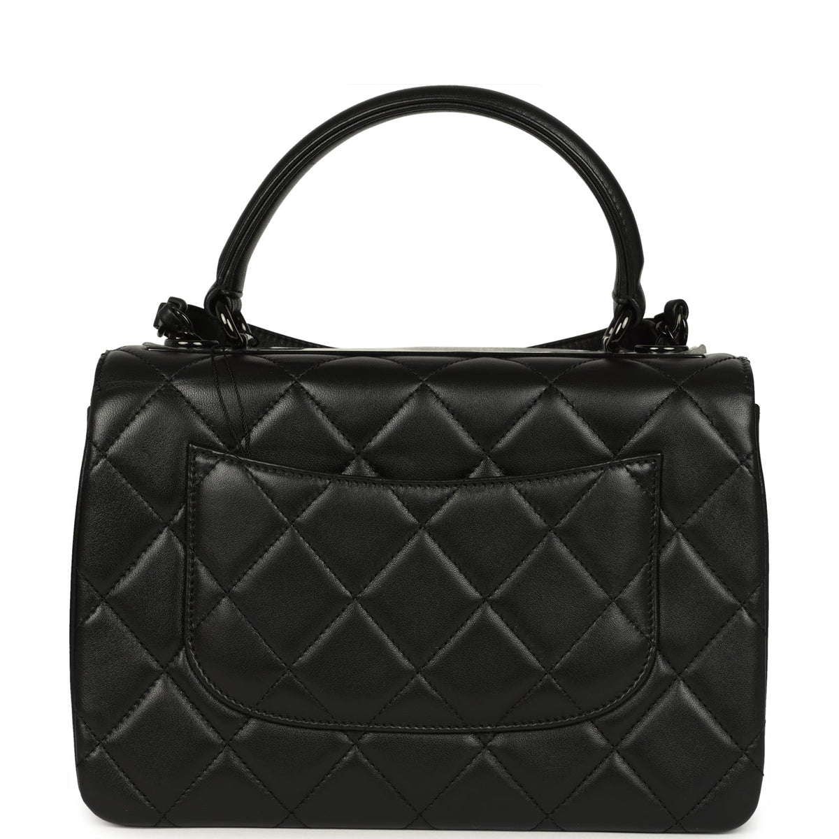 Chanel Medium Trendy CC Top Handle Flap So Black Lambskin Black Hardware