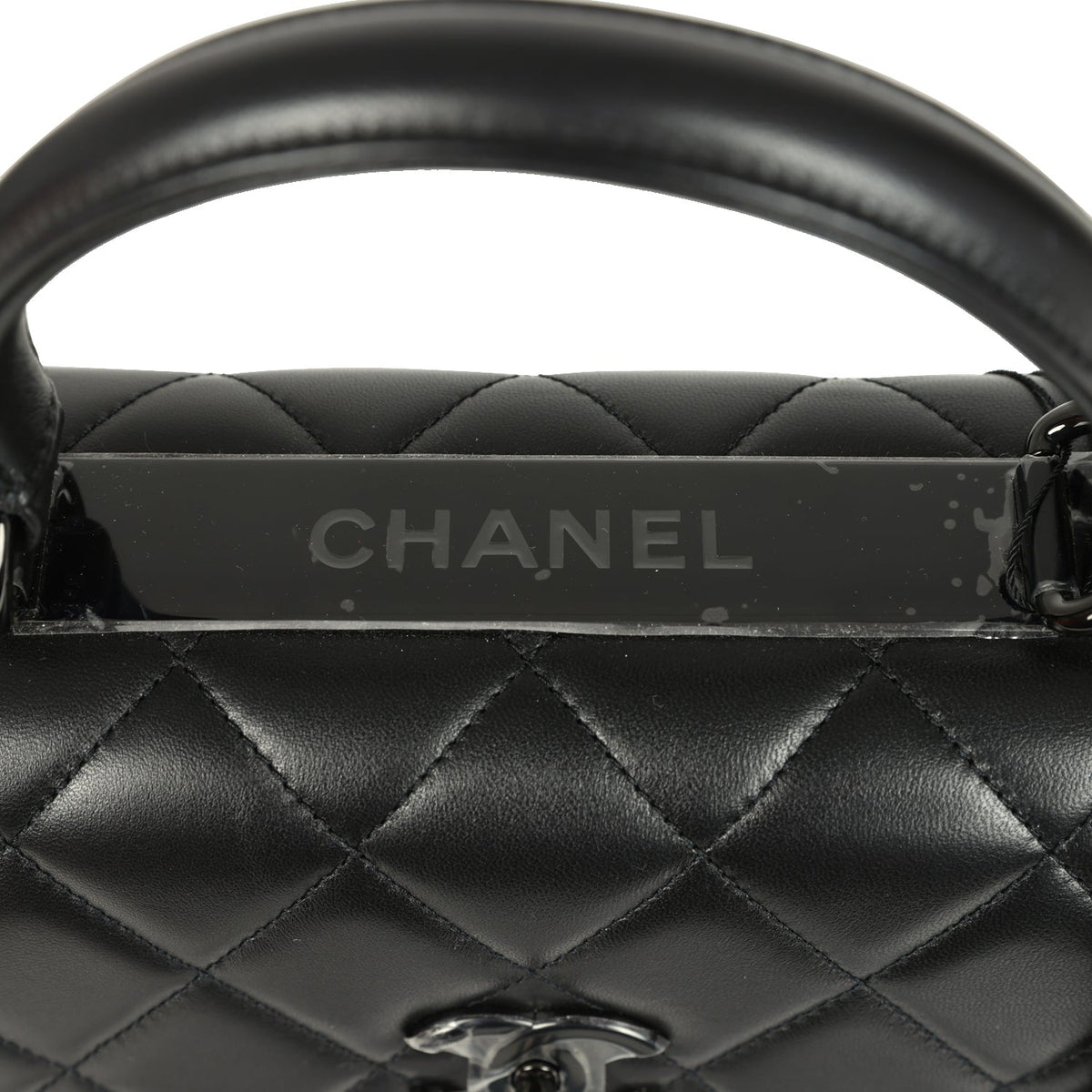 Chanel Medium Trendy CC Top Handle Flap So Black Lambskin Black Hardware