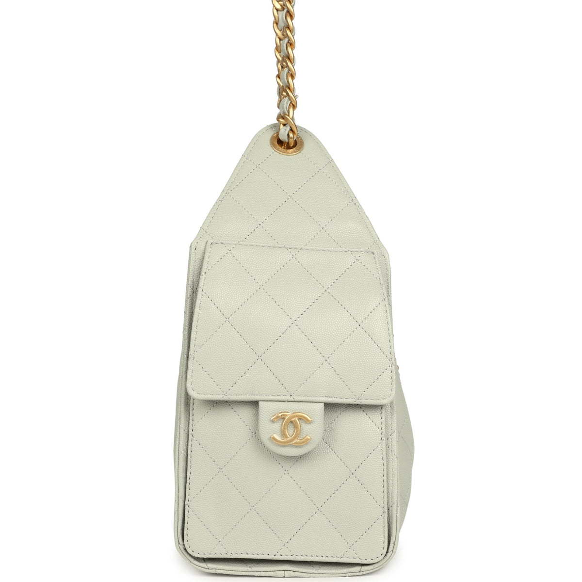 Chanel Small 25 Hobo Bag Light Green Caviar Antique Gold Hardware