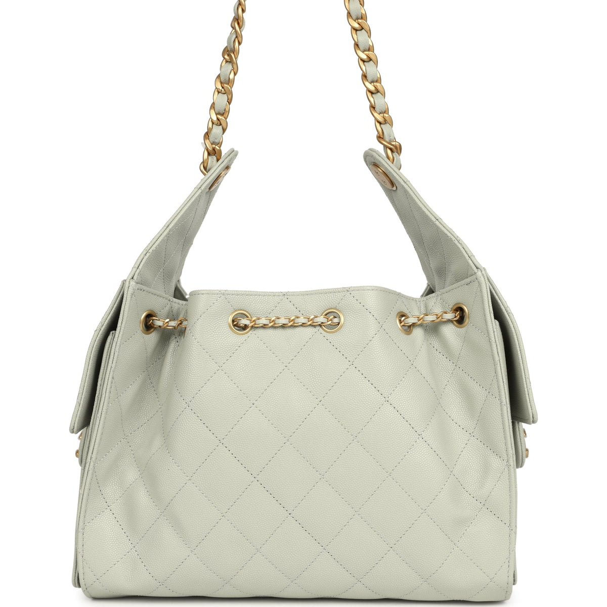 Chanel Small 25 Hobo Bag Light Green Caviar Antique Gold Hardware