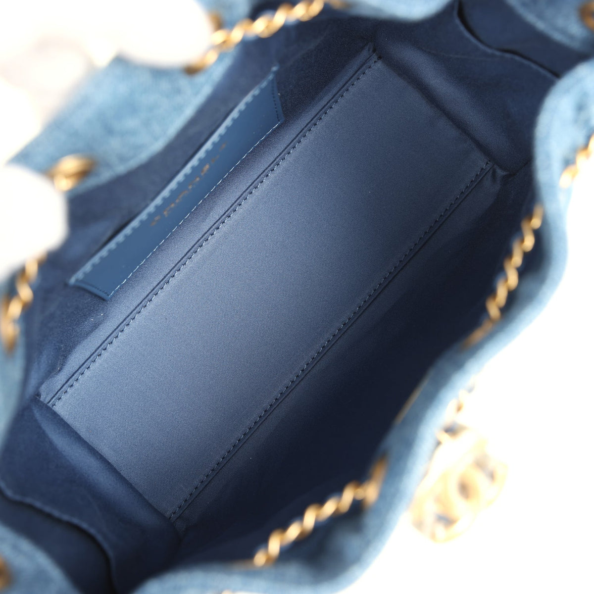 Chanel Mini 25 Hobo Bag Blue Washed Denim Antique Gold Hardware