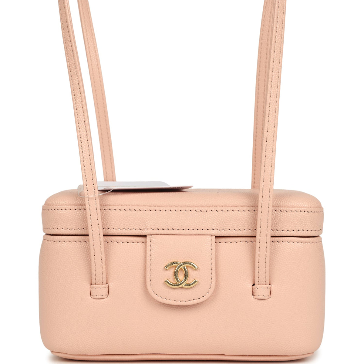 Chanel Preppy Coco Long Vanity with Straps Light Pink Shiny Caviar Brushed Gold Hardware