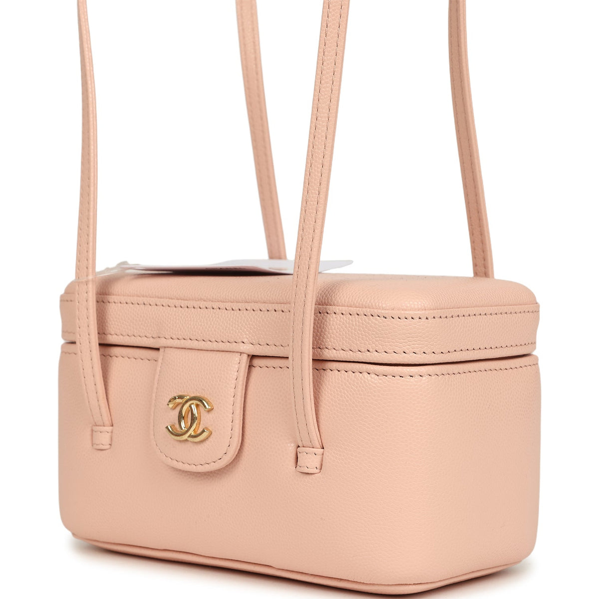 Chanel Preppy Coco Long Vanity with Straps Light Pink Shiny Caviar Brushed Gold Hardware