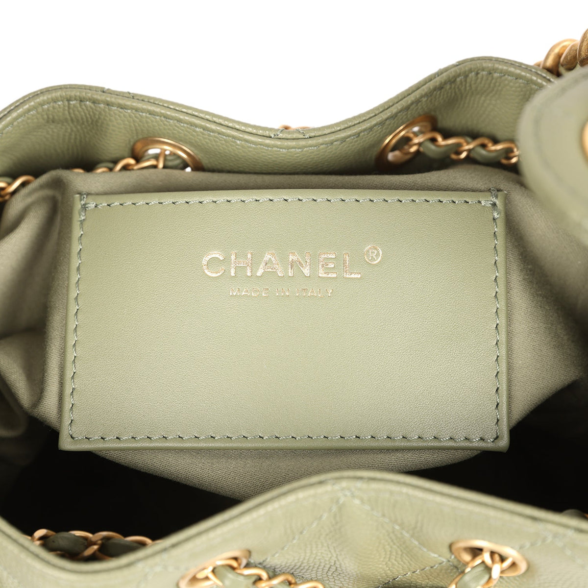 Chanel Small 25 Hobo Bag Green Caviar Antique Gold Hardware