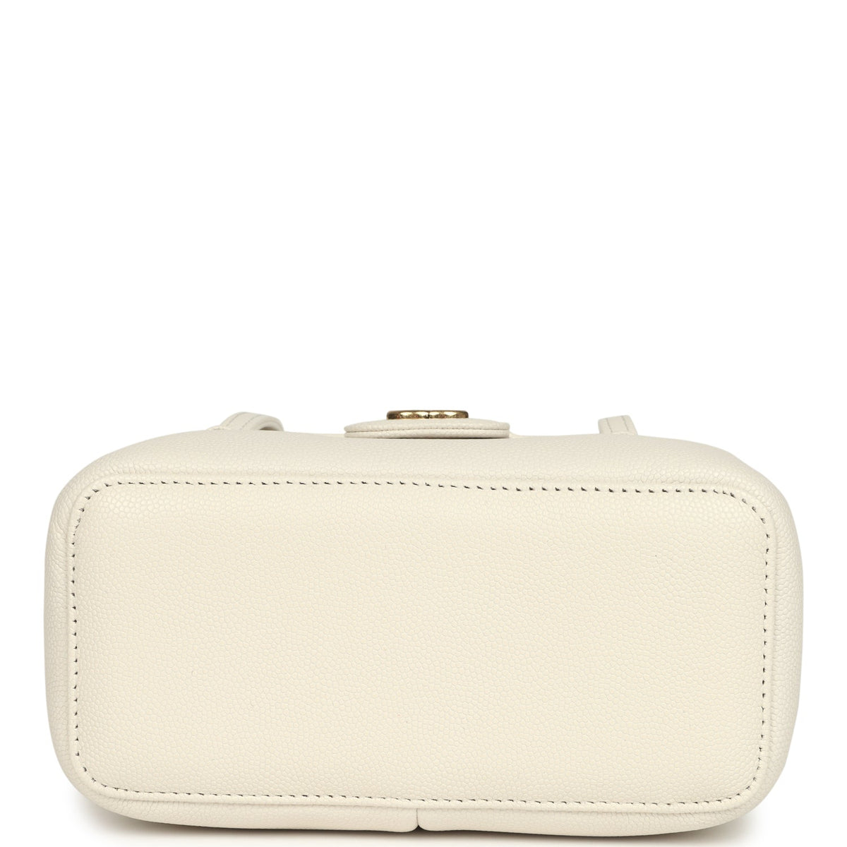 Chanel Preppy Coco Long Vanity with Straps White Shiny Caviar Brushed Gold Hardware