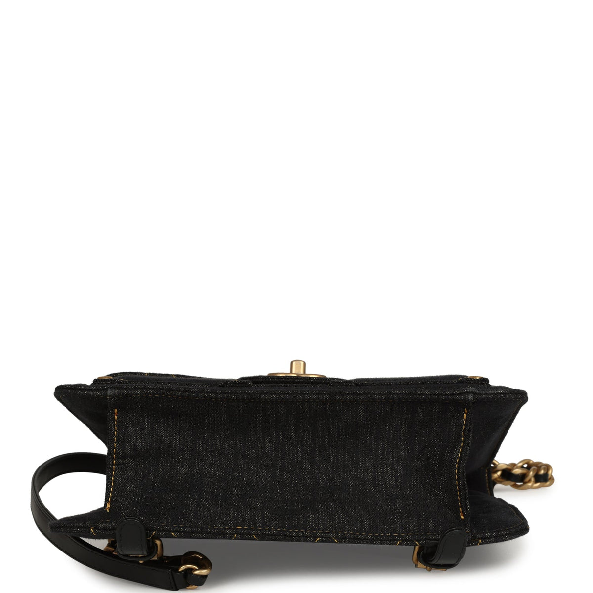 Chanel Double You Flap Backpack Black Denim Antique Gold Hardware