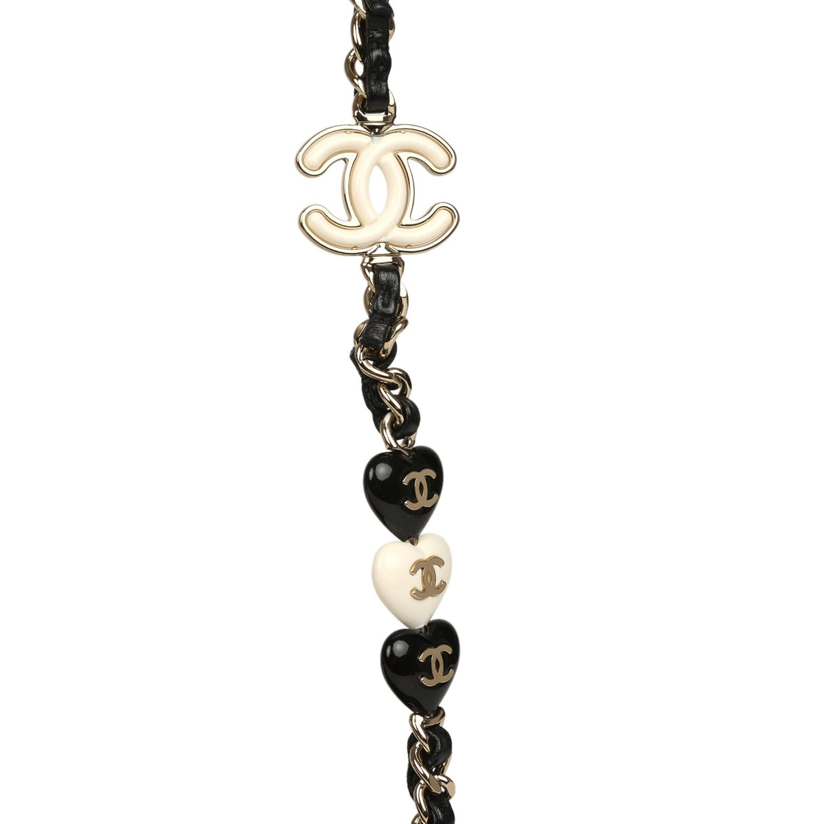 Pre-owned Chanel Heart Charms Mini Square Flap Bag Black Lambskin Enamel Light Gold Hardware