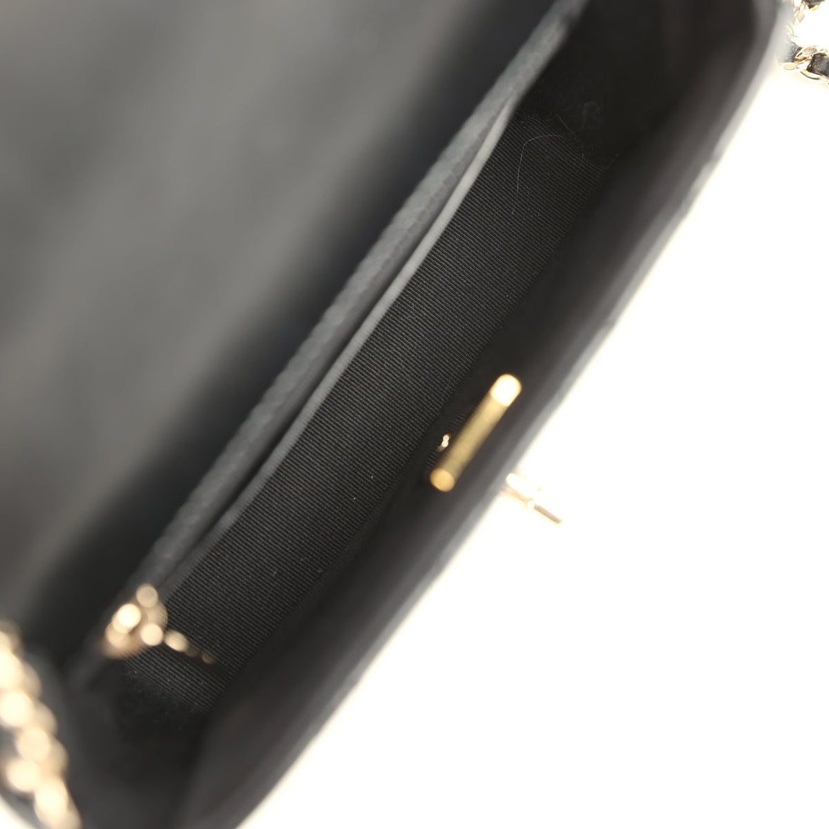 Pre-owned Chanel Heart Charms Mini Square Flap Bag Black Lambskin Enamel Light Gold Hardware